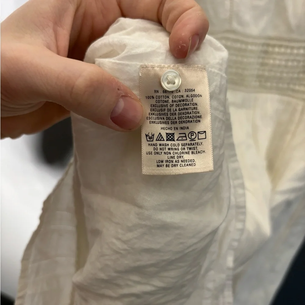 Maeve White Button Crocheted Day Dress Womens Size 10 - Picture 5 of 5